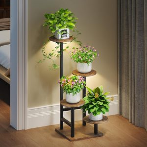 Four Tier Indoor Plant Stand with Light